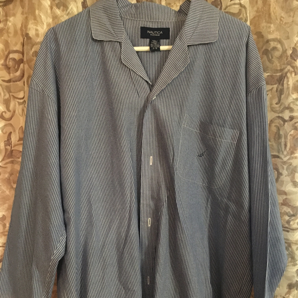 Nautica Sleepwear Blue Button Down Shirt